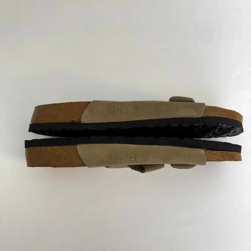 Birkenstock Betula Arizona Classic Two Buckle Slides Brown/Taupe 46 / M13